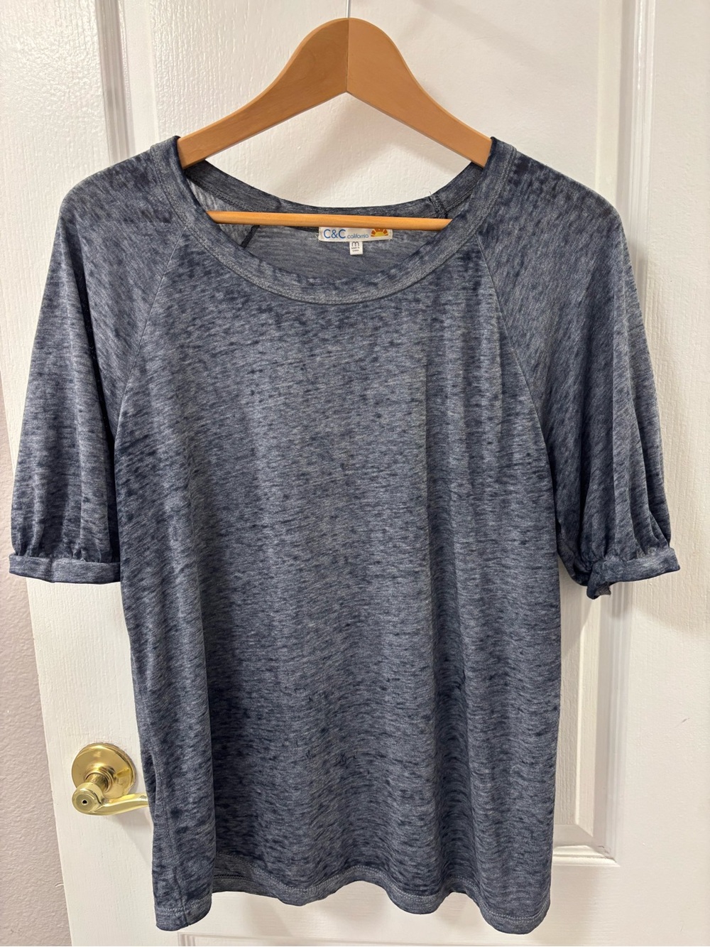 C&C California Heathered Slate Blue Short Sleeve Tissue Tee